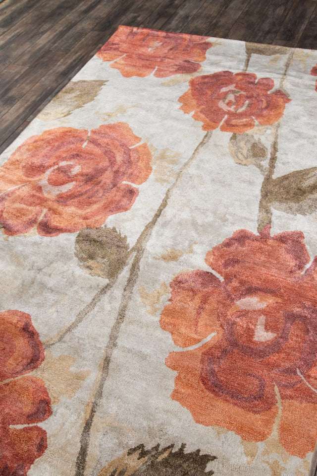 Momeni Millennia MI-10 Hand Tufted Casual Floral Indoor Area Rug Red 8'6" x 11'6" MILLNMI-10RED86B6