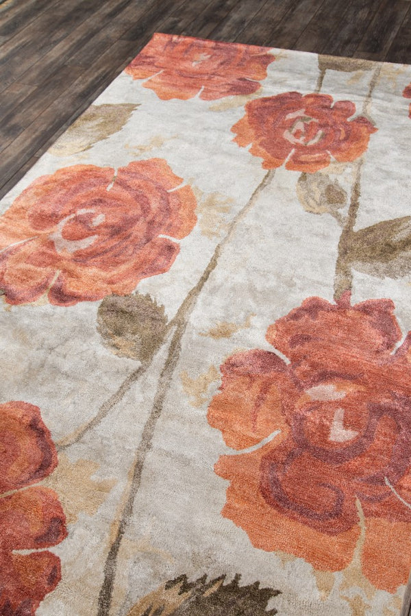 Momeni Millennia MI-10 Hand Tufted Casual Floral Indoor Area Rug Red 8'6" x 11'6" MILLNMI-10RED86B6