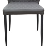 Milo 4-Pack Dining Chairs in Grey Diamond Tufted Leatherette with Black Powder Coat Legs by Diamond Sofa