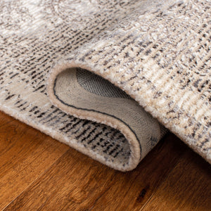 Mirage 735 Contemporary Hand Woven 45% Wool, 55% Viscose Rug Silver / Ivory