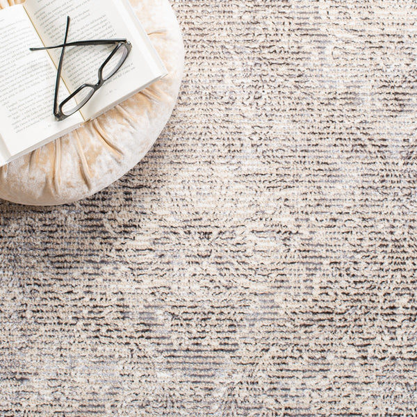 Mirage 735 Contemporary Hand Woven 45% Wool, 55% Viscose Rug Silver / Ivory