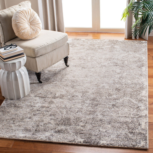 Mirage 735 Contemporary Hand Woven 45% Wool, 55% Viscose Rug Silver / Ivory