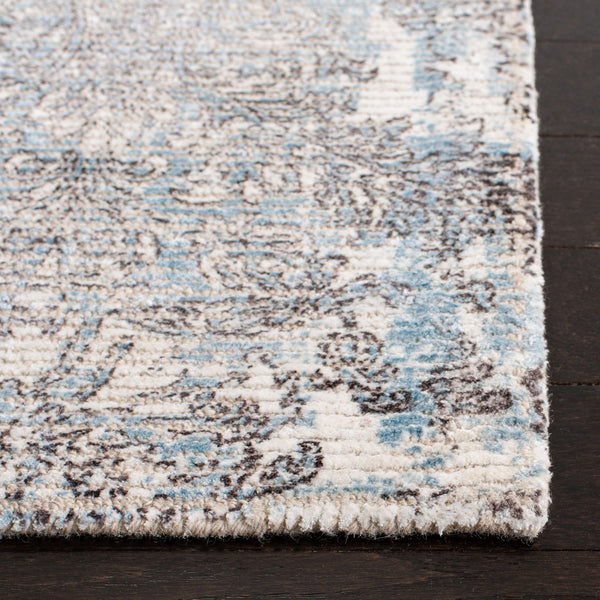 Mirage 735 Contemporary Hand Woven 45% Wool, 55% Viscose Rug Light Blue / Grey