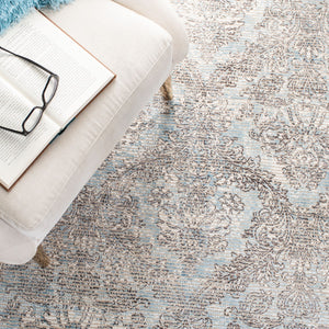 Mirage 735 Contemporary Hand Woven 45% Wool, 55% Viscose Rug Light Blue / Grey