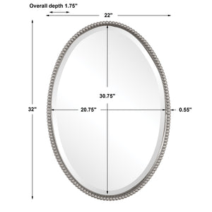 Uttermost Sherise Brushed Nickel Oval Mirror