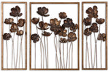 Metal Tulips Wall Art Set of 3