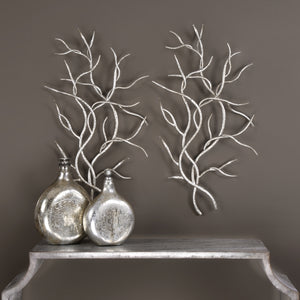 Uttermost Silver Branches Wall Art Set of 2