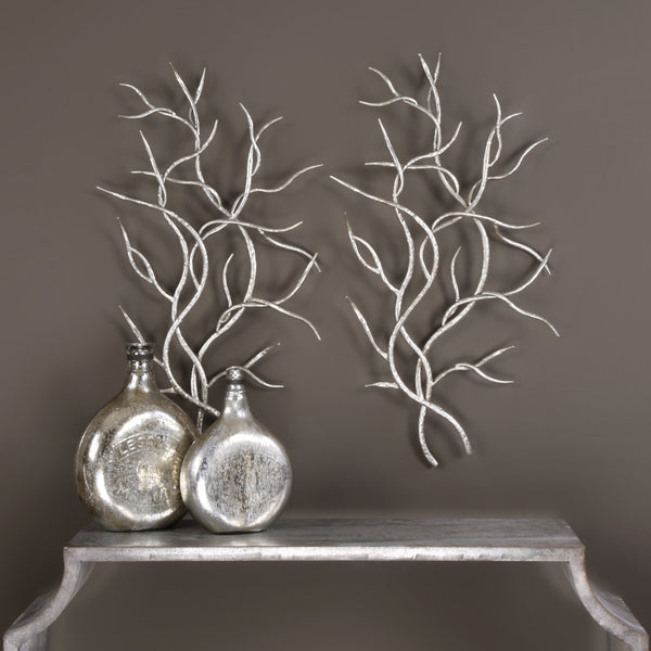 Uttermost Silver Branches Wall Art Set of 2