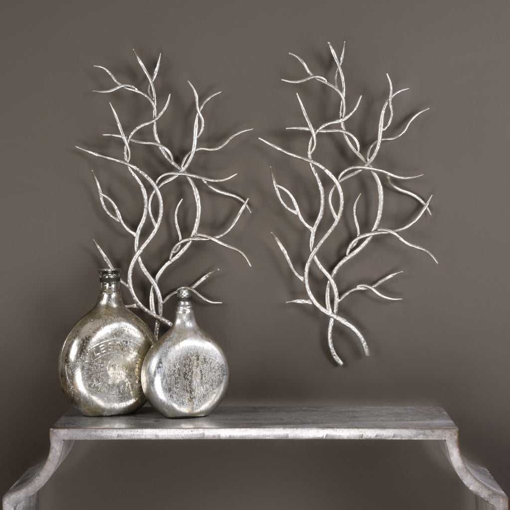 Uttermost Silver Branches Wall Art Set of 2