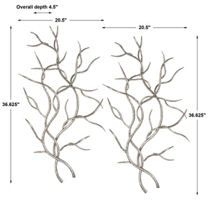 Uttermost Silver Branches Wall Art Set of 2