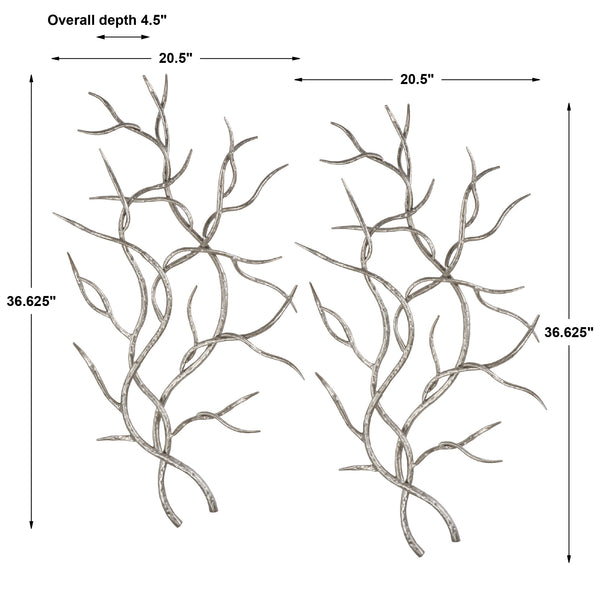 Uttermost Silver Branches Wall Art Set of 2