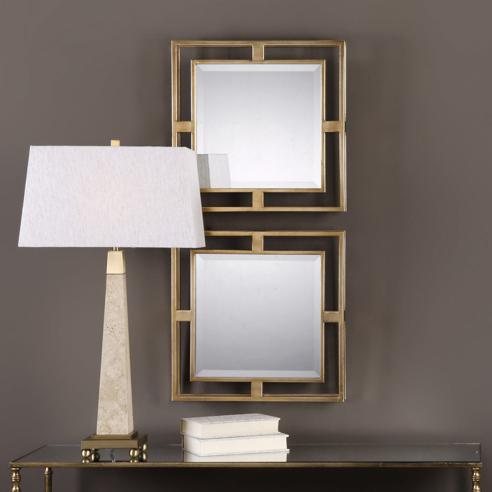 Uttermost Allick Gold Square Mirrors Set of 2