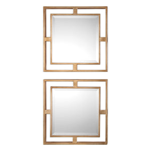 Uttermost Allick Gold Square Mirrors Set of 2