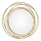 Whirlwind Gold Round Mirror