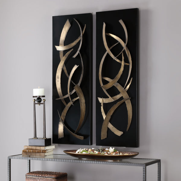 Uttermost Brushstrokes Metal Wall Art - Set of 2