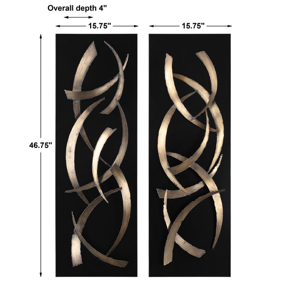 Uttermost Brushstrokes Metal Wall Art - Set of 2