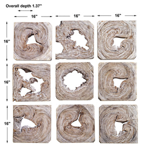 Uttermost Bahati Wood Wall Art - S/9