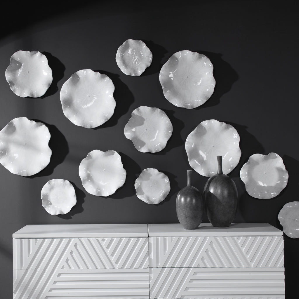 Uttermost Abella Ceramic Wall Decor - Set of 3 - White