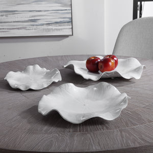 Uttermost Abella Ceramic Wall Decor - Set of 3 - White