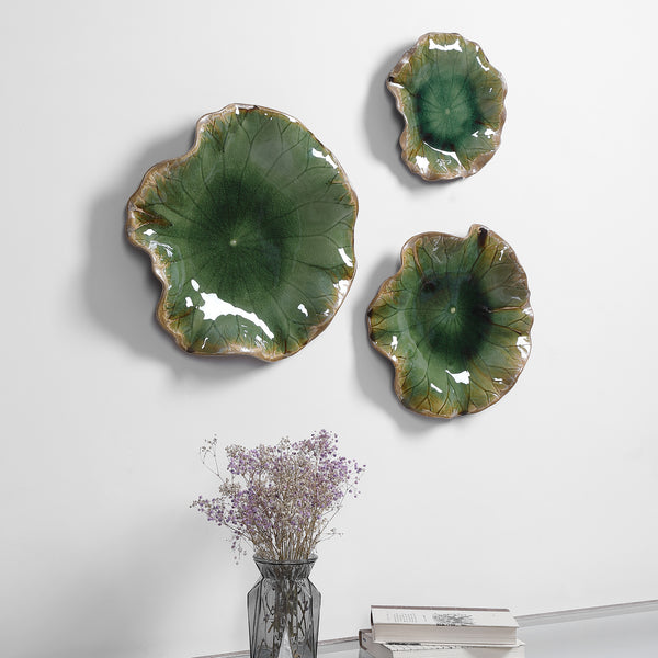 Uttermost Abella Green Ceramic Wall Decor - Set of 3