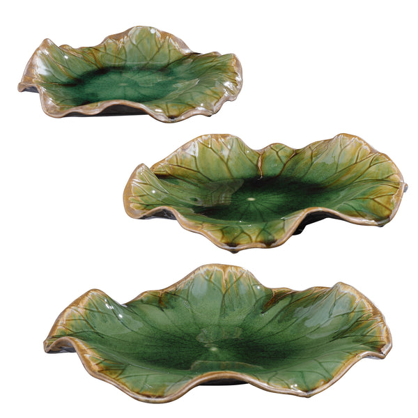 Uttermost Abella Green Ceramic Wall Decor - Set of 3