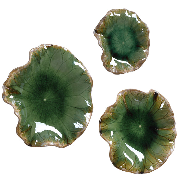 Uttermost Abella Green Ceramic Wall Decor - Set of 3