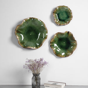 Uttermost Abella Green Ceramic Wall Decor - Set of 3