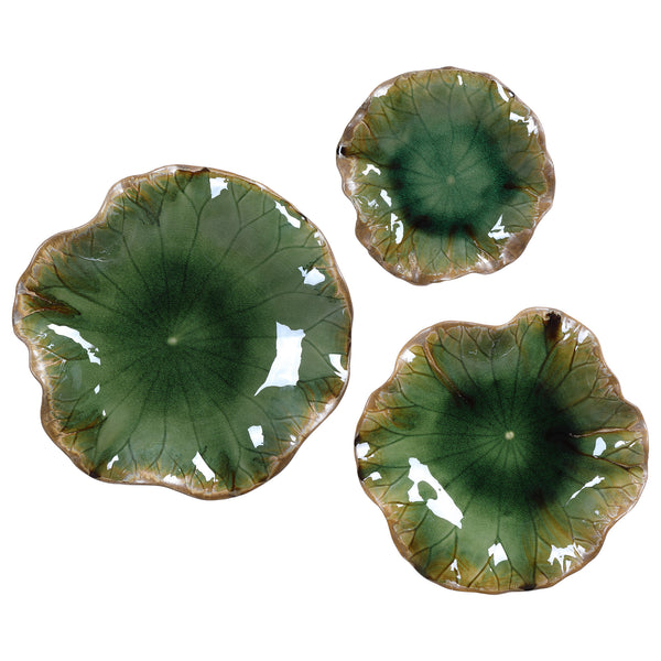 Uttermost Abella Green Ceramic Wall Decor - Set of 3