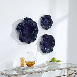 Uttermost Abella Blue Ceramic Wall Decor - Set of 3