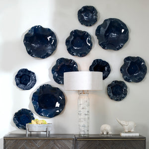 Uttermost Abella Blue Ceramic Wall Decor - Set of 3