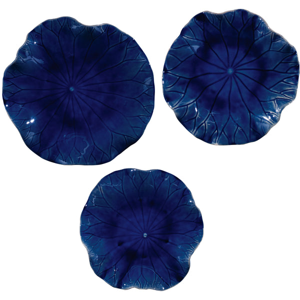 Uttermost Abella Blue Ceramic Wall Decor - Set of 3