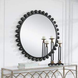 Uttermost Cyra Black Round Mirror