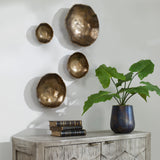 Uttermost Lucky Coins Brass Wall Bowls - Set of 4