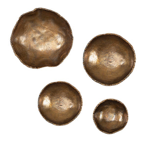 Uttermost Lucky Coins Brass Wall Bowls - Set of 4