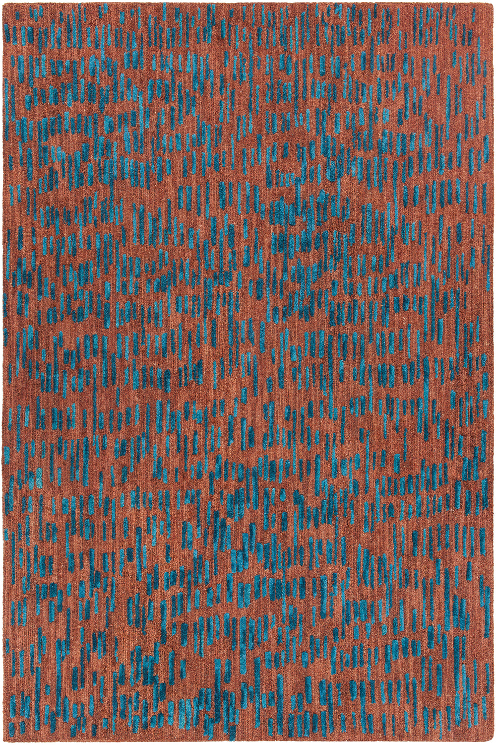 Chandra Rugs Misty 100% Wool Hand-Tufted Contemporay Rug Brown/Blue 7'9 x 10'6