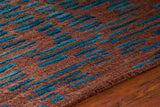 Chandra Rugs Misty 100% Wool Hand-Tufted Contemporay Rug Brown/Blue 7'9 x 10'6