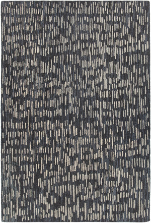 Chandra Rugs Misty 100% Wool Hand-Tufted Contemporay Rug Black/Grey 7'9 x 10'6