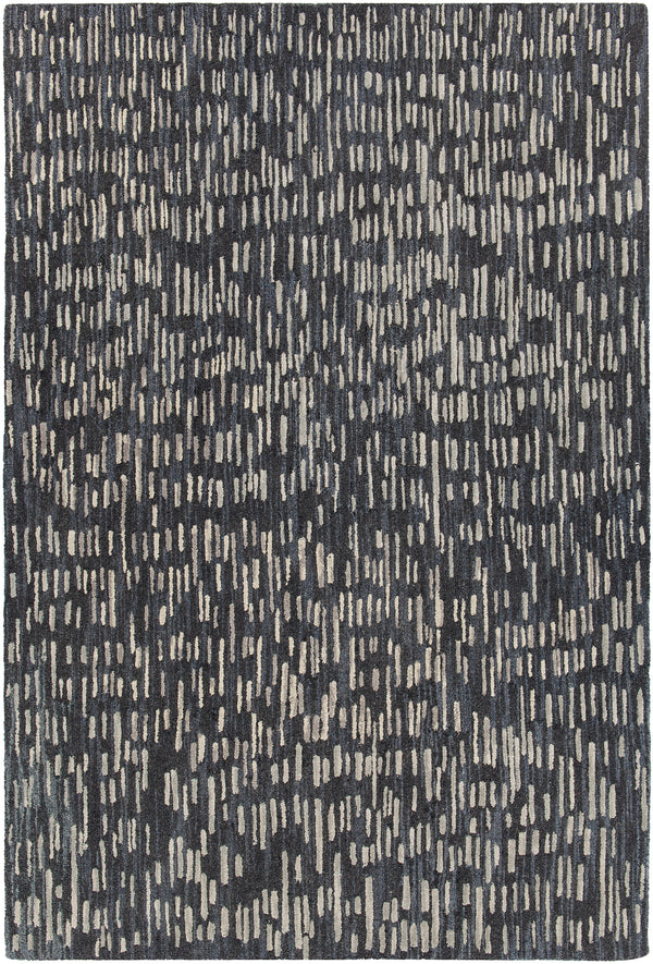 Chandra Rugs Misty 100% Wool Hand-Tufted Contemporay Rug Black/Grey 7'9 x 10'6
