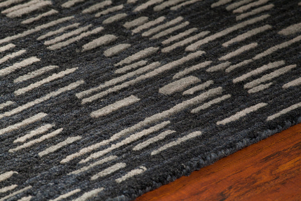 Chandra Rugs Misty 100% Wool Hand-Tufted Contemporay Rug Black/Grey 7'9 x 10'6