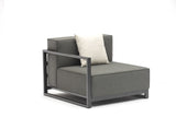 Sensation Indoor/Outdoor Modular Chair Left Arm When Facing, Gray Acrylic Fabric With Tpu Coatin...