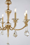 Bethel Stain Brass Chandelier in Iron & Crystal