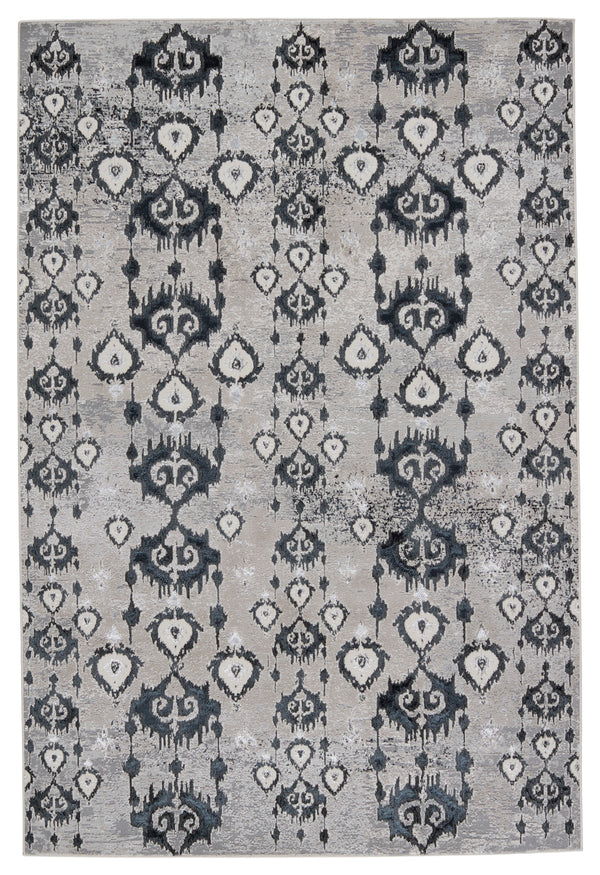 Nikki Chu by Jaipur Living Inigo Ikat Dark Blue/ Gray Area Rug (9'6"X13')