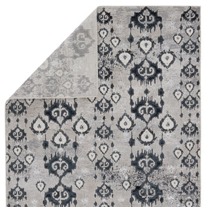 Nikki Chu by Jaipur Living Inigo Ikat Dark Blue/ Gray Area Rug (9'6"X13')