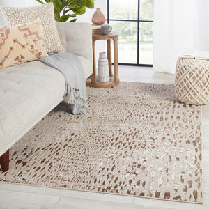 Nikki Chu by Jaipur Living Kimball Animal Beige/ Bronze Area Rug (9'6"X13')