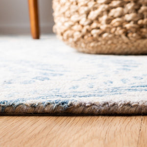 Micro-Loop 170 Contemporary Hand Tufted 80% Wool, 20% Cotton Rug Ivory / Blue