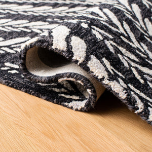 Micro-Loop 170 Contemporary Hand Tufted 80% Wool, 20% Cotton Rug Charcoal / Ivory