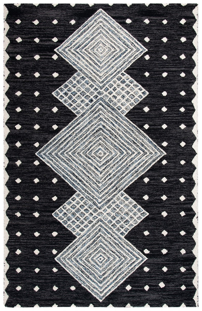 Micro-Loop 171 Contemporary Hand Tufted 80% Wool, 20% Cotton Rug Charcoal / Ivory