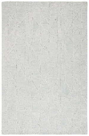 Micro-Loop 172 Solid & Tonal Hand Tufted 80% Wool, 20% Cotton Rug Ivory / Light Blue