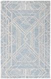 Micro-Loop 173 Contemporary Hand Tufted 80% Wool, 20% Cotton Rug Light Blue / Ivory