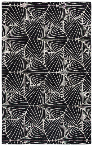 Micro-Loop 174 Contemporary Hand Tufted 80% Wool, 20% Cotton Rug Charcoal / Ivory